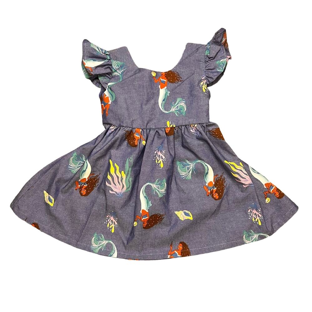 Disney Little Mermaid Baby Toddler Girl Purple Twirl Dress - Size 18 month